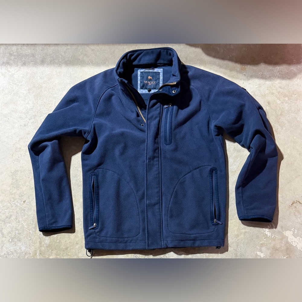 Hammacher Magee Donegal Bay Stormproof Fleece Jacket Blue Medium